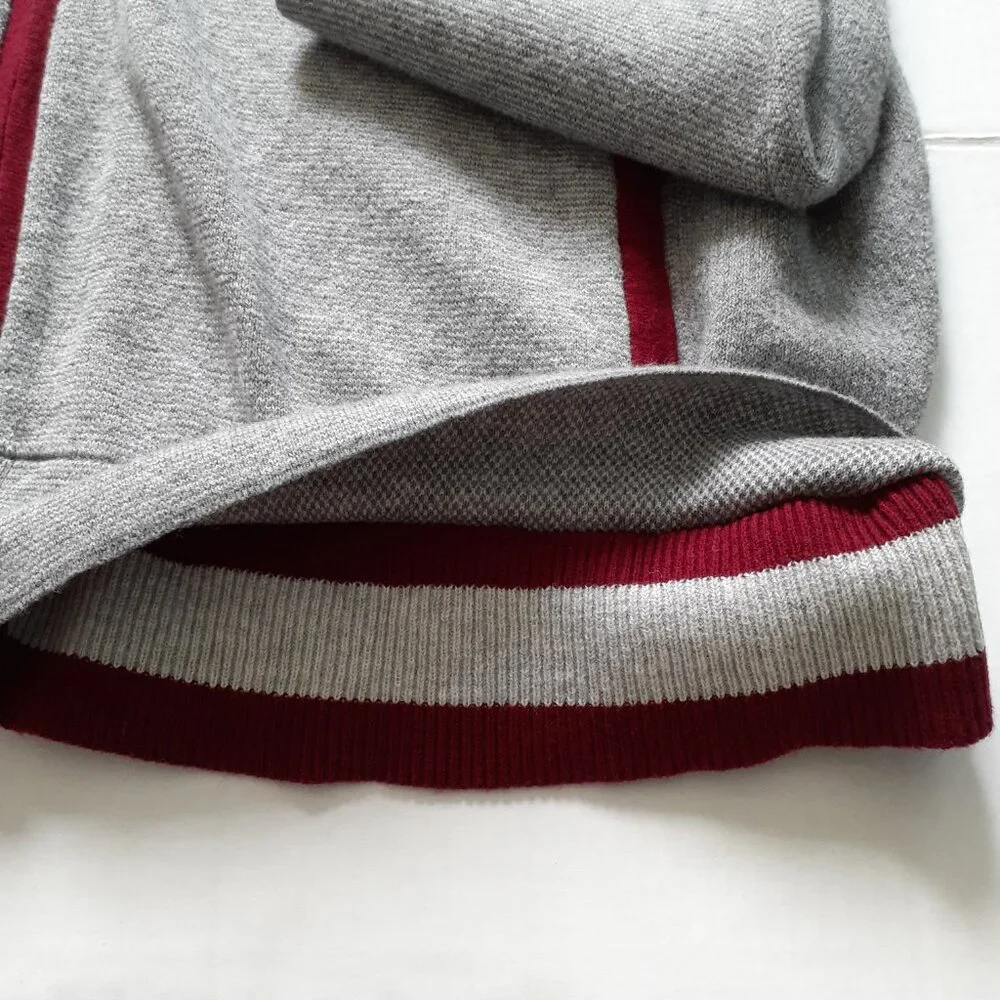Overland Louis Wool-Blend Zip Up Sweater with Pockets Gray Size XL